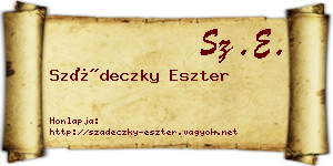 Szádeczky Eszter névjegykártya