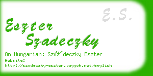 eszter szadeczky business card